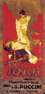 Omslag av Adolf Hohenstein av partituret til operaen Tosca av GiacomoPuccini av Adolfo Hohenstein
