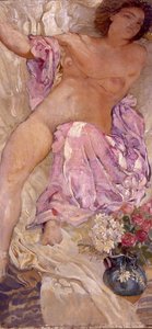 Naken med blomster, 1910.