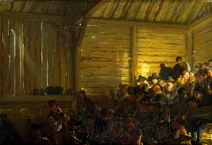 Bondeteater i Tyrol, 1859 av Adolph Menzel