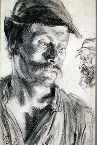 Studie for isenkræmmere (kull på papir) av Adolph Menzel