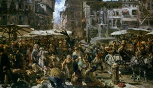 Markedet i Verona av Adolph Menzel