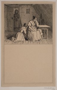 En fattig familie. Nei. 25 i Chr. Winther og M. Rørbye, "25 bilder for små barn" av Johan Adolph Kittendorff