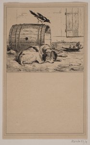 Hundens trau. Nei. 8 i Chr. Winther og M. Rørbye, "25 bilder for små barn" av Johan Adolph Kittendorff