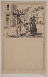 Mannen med dukken. Nei. 23 i Chr. Winther og M. Rørbye, "25 bilder for små barn" av Johan Adolph Kittendorff