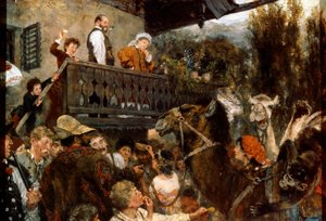 A Traveling Circus Cameleers i Partenkirchen, 1884. av Adolph Menzel