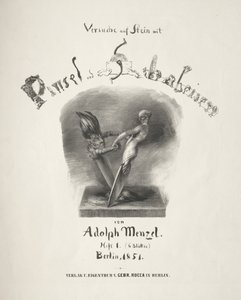 Essay om stein med pensel og skrape, 1851. av Adolph Menzel