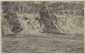 Falls of the Rhine ved Schaffhausen Rhine Falls fra Schaffhausen, 1885. av Adolph Menzel