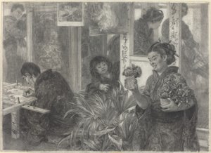 Japansk kunstner på jobb av Adolph Menzel