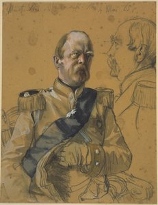 Otto, greve von Bismarck-Schönhausen. Studie til maleriet "Kroningen av Wilhelm 1. i Königsberg" av Adolph Menzel