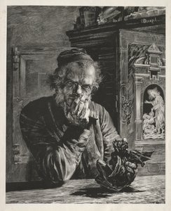 Antikvaren - Selvportrett, 1851. av Adolph Menzel