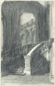 Trappen i bypaviljongen i Zwinger i Dresden om natten av Adolph Menzel