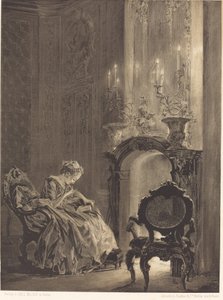 Kvinne før en brann av Adolph Menzel