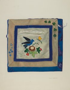 Coverlet Detail of Bluebird, ca. 1941.