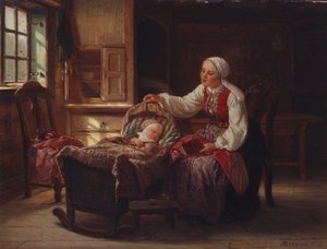 Mor med barn av Adolph Tidemand