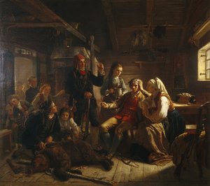 Den sårede bjørnejegeren av Adolph Tidemand