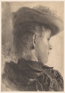 Byste av en kvinne, sett bakfra, 1893. av Adolph Menzel