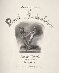 Essay om stein med pensel og skraper: Tittelside av Adolph Menzel