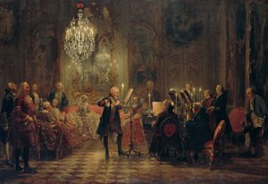 Fløytekonsert av Frederick den store i Sanssouci av Adolph Menzel