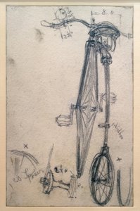 Høy sykkel, bakoversikt av Adolph Menzel
