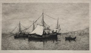 Båter fra kabotasjekysten i Italia, 1874. av Adolphe Appian