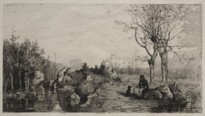 Bredden av en bekk ved Rossillon, 1867.