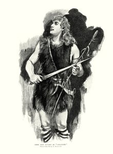 Den tyske tenoren Max Alvary som Siegfried i Richard Wagners opera Die Walkure ved Royal Opera House, Covent Garden, London (litho)