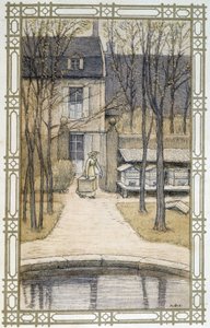 Bienes liv: birøkter og bikubene hans - tegning av A. Giraudon av Adolphe Giraudon