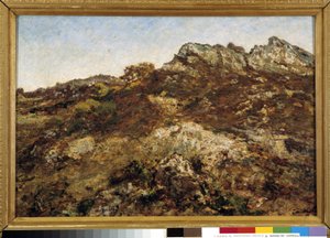 Landskap av åser (Garlaban-massivet i Provence) av Adolphe Joseph Thomas Monticelli