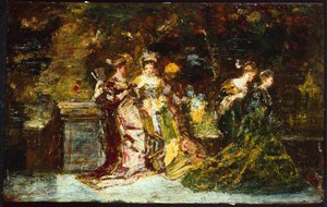 Women in a Park, ca. 1858 (olje på lerret) av Adolphe Joseph Thomas Monticelli