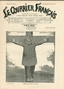 Omslag til ""The Courier francais"", nummer 47, Satirical in B & W av Adolphe Leon Willette