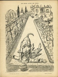 Illustrasjon av Adolphe dit Willette (1857-1926) i Le Rire, 27.02.09 - De ceusses som har hunder - Arkitektur Urbanisme, Dyr - Hund, Pitt-Bull av Adolphe Leon Willette
