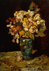 Blomster i en blå vase, 1879-1883.