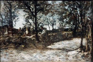 Landskap. Fontainebleau, 1800-tallet. av Adolphe Joseph Thomas Monticelli