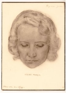 Fotoreproduksjon av et portrett av Hilde Maria av Han van der Kop av Adriaan Bijl (attributed to)