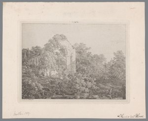 Utsikt over ruinene av Castle de Haar av Adriaan Jacob Willem van Dielen