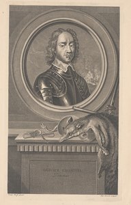 Oliver Cromwell, Protector, gravert av Pierre Drevet (1663-1738)