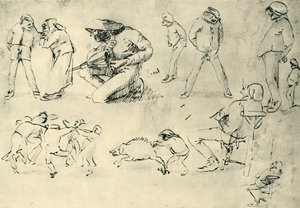 Studier av figurer, tidlig på 1600-tallet, 1943. av Adriaen Brouwer