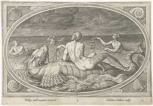 Acis on a Fish Sea Gods (serietittel) av Adriaen Collaert