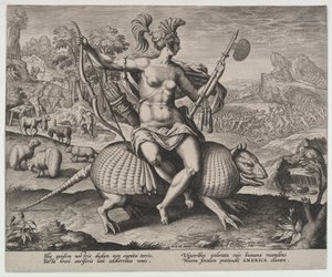 Amerika, fra de fire kontinenter,.n.d. av Adriaen Collaert