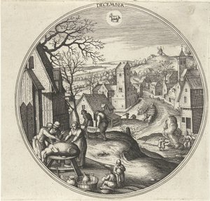 desember De tolv månedene (serietittel) av Adriaen Collaert