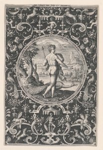 Juno, plate 1, fra dommen i Paris av Adriaen Collaert