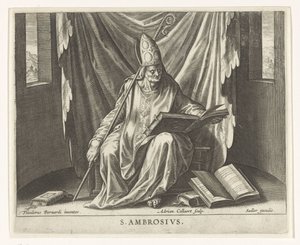 Kirkefar Ambrosius De fire kirkefedre (serietittel) av Adriaen Collaert