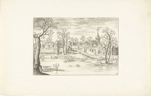 Landskap en dam Landskap rundt Antwerpen (serietittel) av Adriaen Collaert