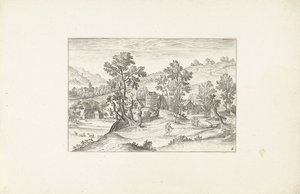 Landskap med turgåere Landskap rundt Antwerpen (serietittel) av Adriaen Collaert