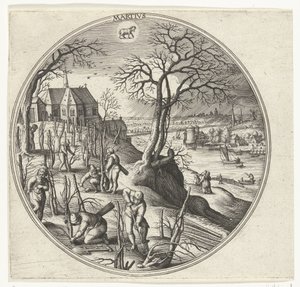 mars Martivs (tittel på objekt) De tolv månedene (serietittel) av Adriaen Collaert
