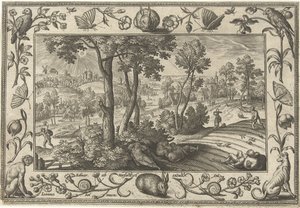 Ugress blant hveten Landskap med bibelske, mytologiske scener og jaktscener (serietittel) av Adriaen Collaert