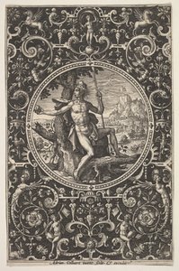 Paris i en dekorativ ramme med grotesker, ca. 1580-1600. av Adriaen Collaert