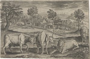kveg Firebeinte dyr (serietittel) Animalivm Qvaddrvpedvm (serietittel) av Adriaen Collaert
