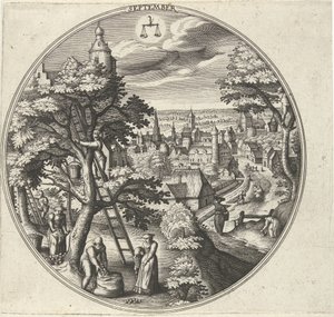 september De tolv månedene (serietittel) av Adriaen Collaert
