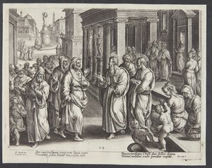 Blindingen av Elymas av Adriaen Collaert